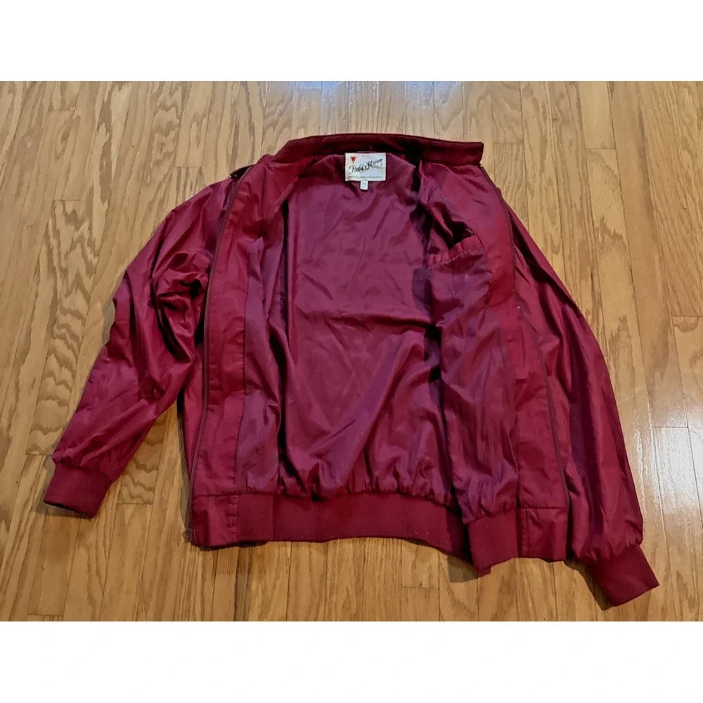 VTG Field Stream Burgundy Bomber Coat Plaid Lined Mens 2XLT Racer Jacket